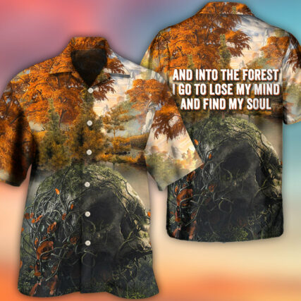 Skull Into The Forest I Go Hiking Lover Camping - Hawaiian Shirt - Owl Ohh - Owl Ohh