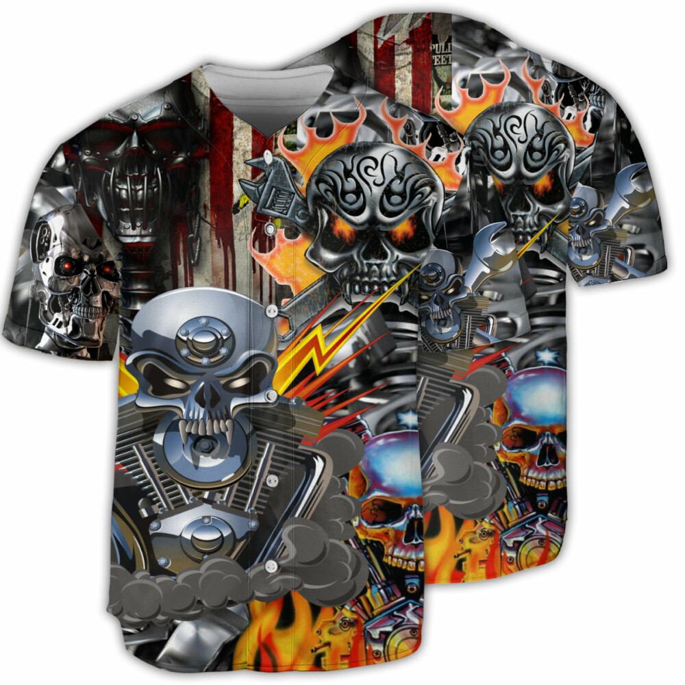 Skull Don't Fix Me Skull - Baseball Jersey - Owl Ohh - Owl Ohh