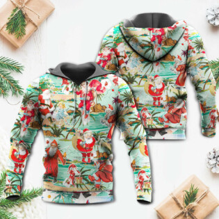 Christmas Santa Vacation Beach Joyful - Hoodie - Owl Ohh - Owl Ohh