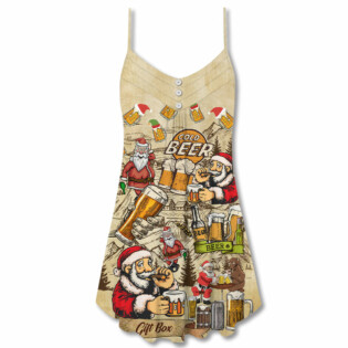 Christmas Merry Xmas Love Beer - V-neck Sleeveless Cami Dress - Owl Ohh - Owl Ohh