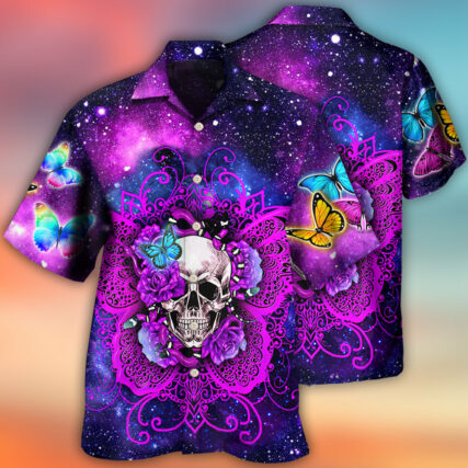Skull Butterfly Snake Lighting Flower - Hawaiian Shirt - Owl Ohh - Owl Ohh