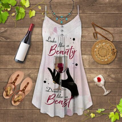 Wine And Summer Vibes Drink Like A Beast - Summer Dress - Owl Ohh - Owl Ohh