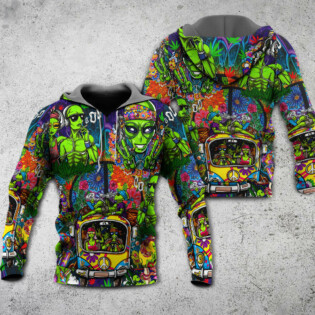 Hippie Space Alien Smoking Weed - Hoodie - Owl Ohh - Owl Ohh