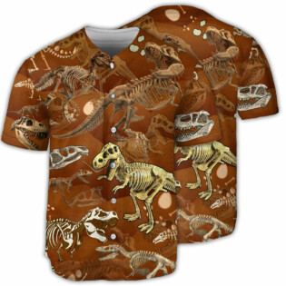 Dinosaur Skull Dinosaurs T-Rex Skull - Baseball Jersey - Owl Ohh - Owl Ohh