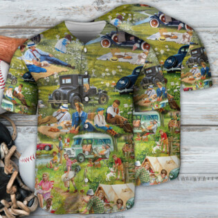 Camping It's Picnic Time So Funny - Baseball Jersey - Owl Ohh - Owl Ohh