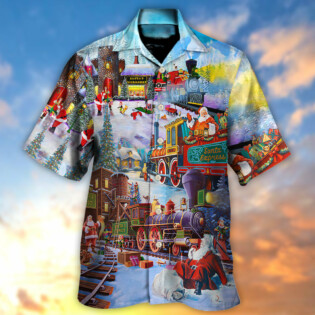 Christmas Holiday Santa Claus in a Train - Hawaiian Shirt - Owl Ohh - Owl Ohh