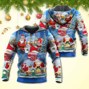 Christmas Rebellious Santa Claus Drunk Beer Troll Xmas Funny - Hoodie - Owl Ohh - Owl Ohh