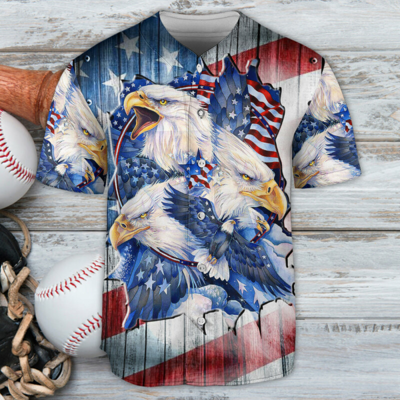 America Eagle Proud Amazing Patriotic - Baseball Jersey - Owl Ohh - Owl Ohh