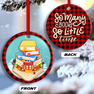 Bookstore Christmas So Many Books So Little Time - Circle Ornament - Owl Ohh - Owl Ohh