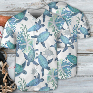 Turtle Blue Basic Style - Baseball Jersey - Owl Ohh - Owl Ohh