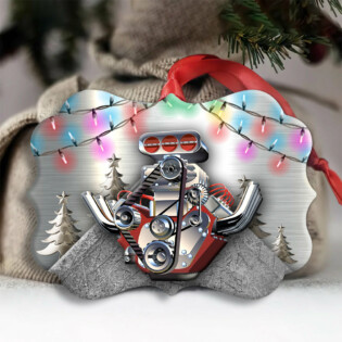 Hot Rod Christmas Metal Christmas Tree And Colorful Light - Horizonal Ornament - Owl Ohh - Owl Ohh