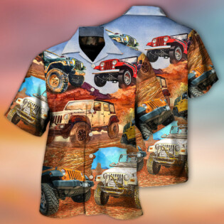 Jeep In The Desert Vintage Art Style - Hawaiian Shirt - Owl Ohh - Owl Ohh