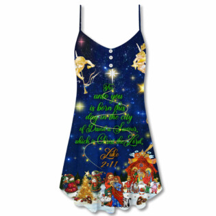 Christmas David A Savior Christ The Lord- V-neck Sleeveless Cami Dress - Owl Ohh - Owl Ohh