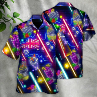 Cocktail Happy Party Bar Pavlova Cocktail Neon Style - Hawaiian Shirt - Owl Ohh for men and women, kids - Owl Ohh