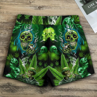 Skull So High Smoke Green Lighting - Women's Casual Shorts - Owl Ohh - Owl Ohh