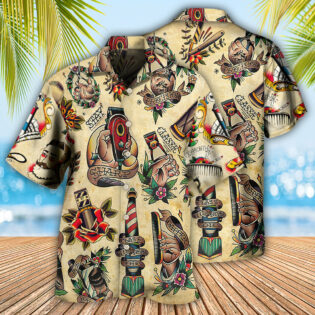 Barber Born Sharp Stay Sharp - Hawaiian Shirt - Owl Ohh - Owl Ohh