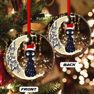 Christmas Cat I Love You To The Moon And Back - Circle Ornament - Owl Ohh - Owl Ohh