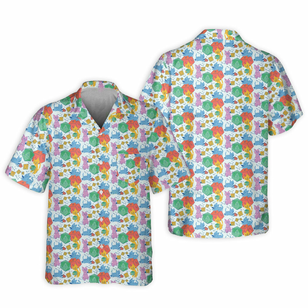 DnD Cat Rolling Dice Small - Hawaiian Shirt - Owl Ohh - Owl Ohh