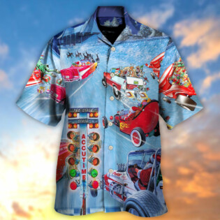 Christmas Santa Claus Start Drag Racing Light - Hawaiian Shirt - Owl Ohh - Owl Ohh