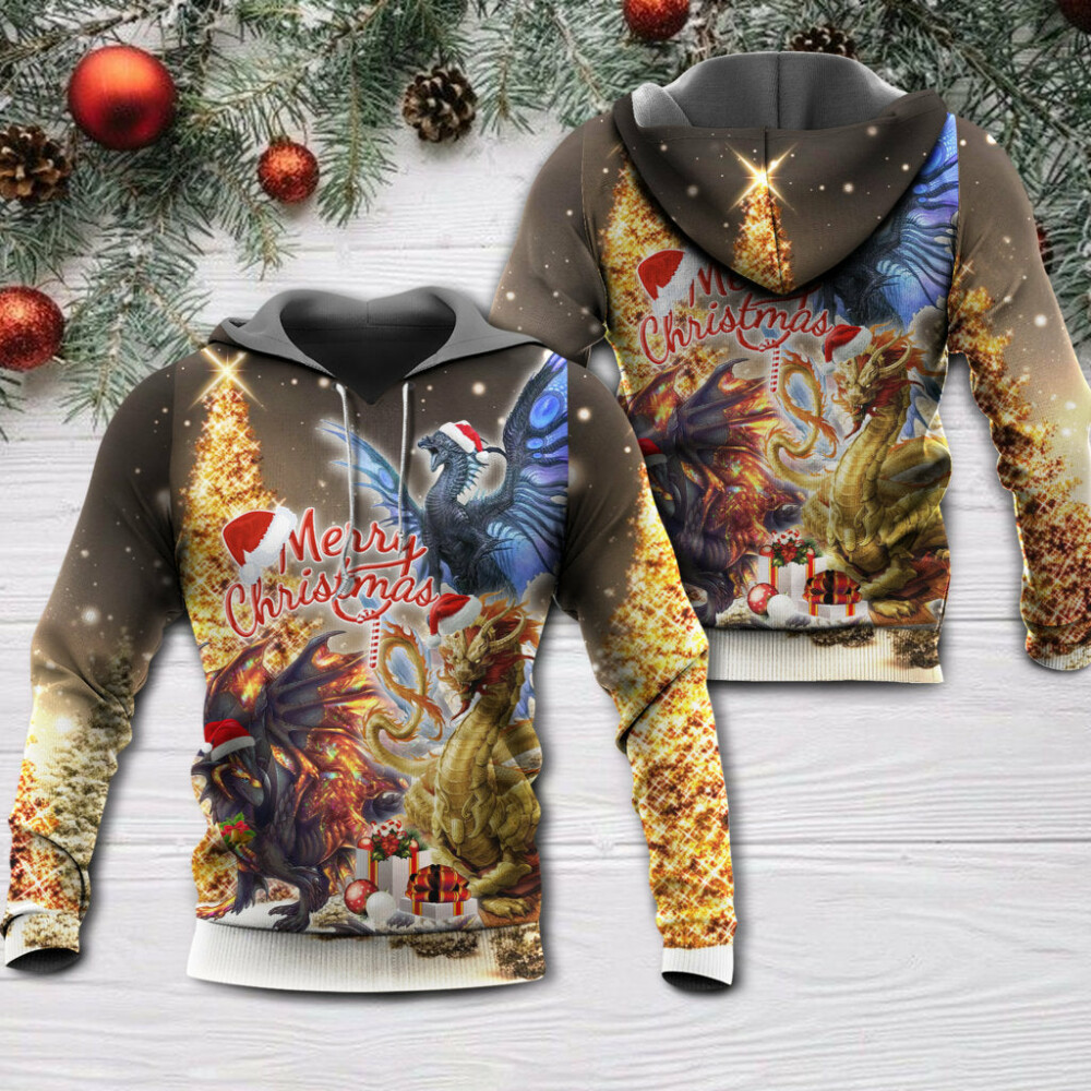 Christmas Dragon Merry Xmas Stronger Bright - Hoodie - Owl Ohh - Owl Ohh