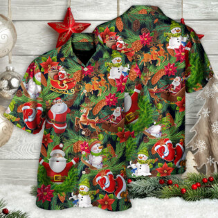 Christmas Santa Snowman Merry Xmas To Everyone - Hawaiian Shirt - Owl Ohh - Owl Ohh