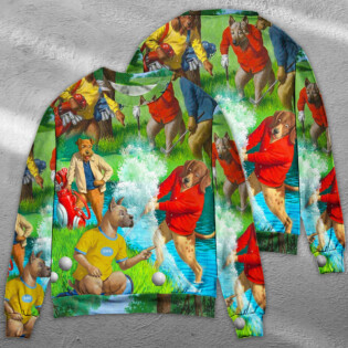 Golf Dog Cool Lover Golf Art Style - Sweater - Ugly Christmas Sweaters - Owl Ohh - Owl Ohh