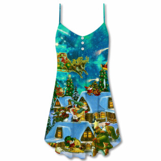Christmas The Magical Night - V-neck Sleeveless Cami Dress - Owl Ohh - Owl Ohh