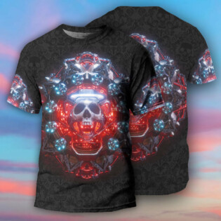 Skull Electric Dream Or Die - Round Neck T-shirt - Owl Ohh - Owl Ohh