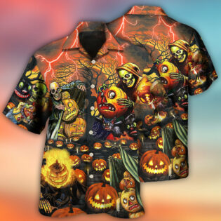 Halloween Skull Dark Pumpkin Scary - Hawaiian Shirt - Owl Ohh - Owl Ohh