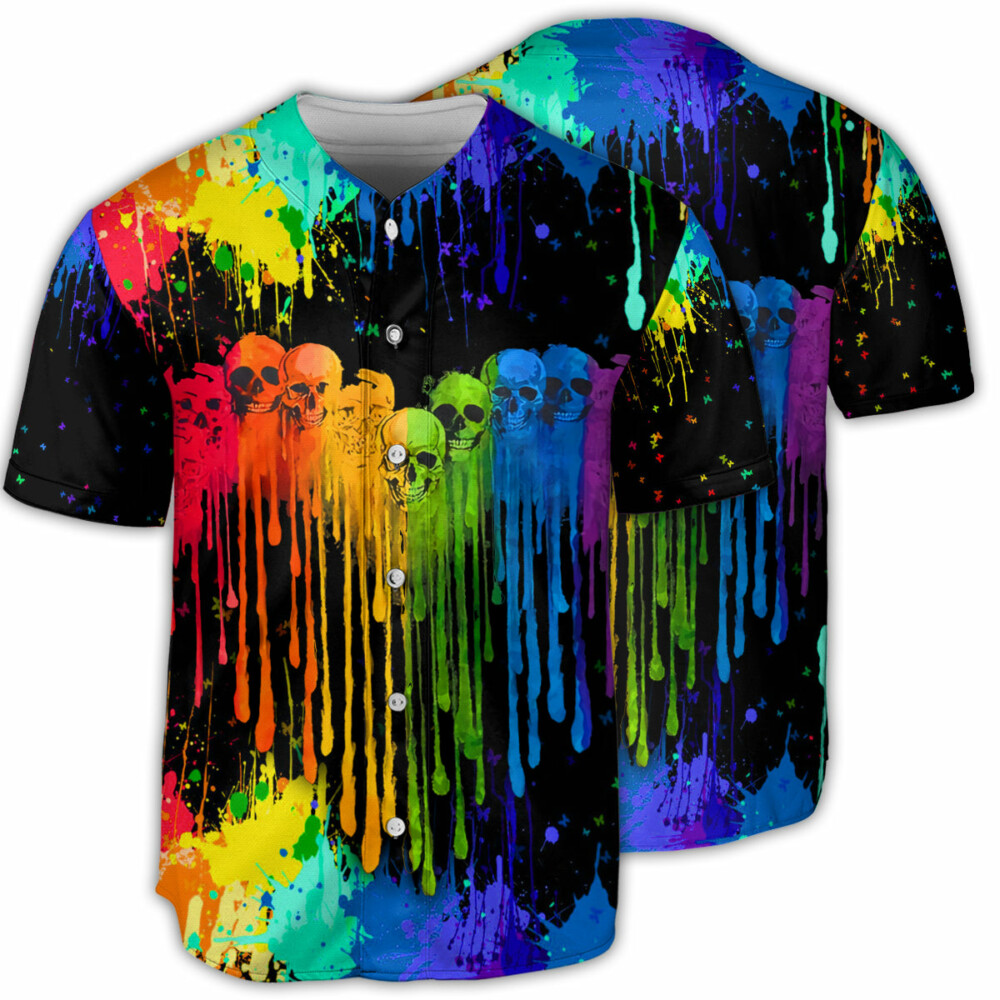 LGBT Skull Heart Skull Style - Baseball Jersey - Owl Ohh - Owl Ohh
