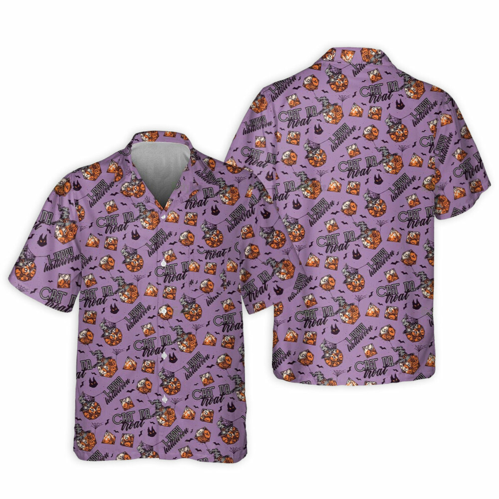 DnD Spooky Halloween Pattern - Hawaiian Shirt - Owl Ohh - Owl Ohh