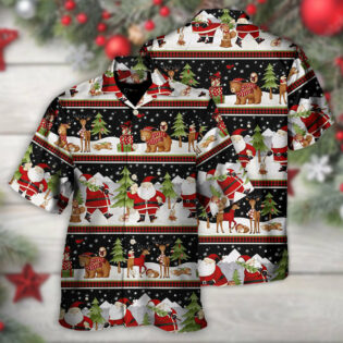 Christmas Happy Night With Santa Reindeer And Bear - Hawaiian Shirt - Owl Ohh - Owl Ohh