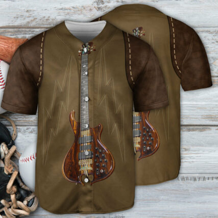 Guitar Music Rock Leather Style - Baseball Jersey - Owl Ohh - Owl Ohh