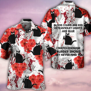 Black Cat Blood Stains - Hawaiian Shirt - Owl Ohh - Owl Ohh