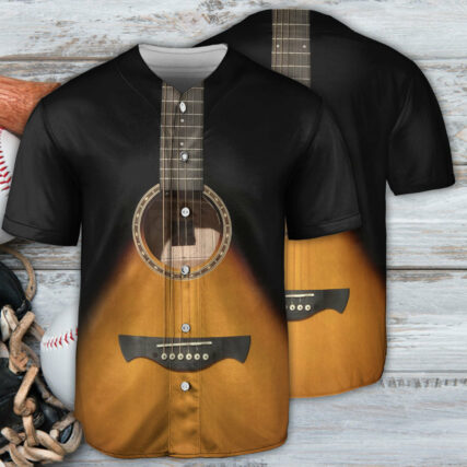 Guitar Style Vintage Music Guitarist - Baseball Jersey - Owl Ohh - Owl Ohh