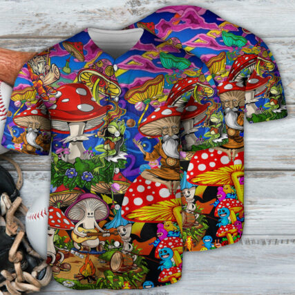 Hippie Mushroom Happy Life - Baseball Jersey - Owl Ohh - Owl Ohh
