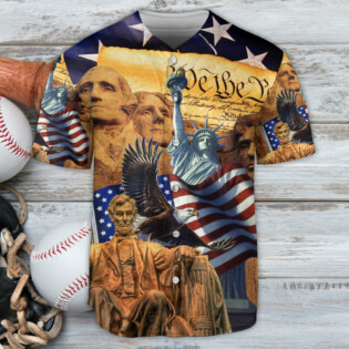 America Land Of America - Baseball Jersey - Owl Ohh - Owl Ohh