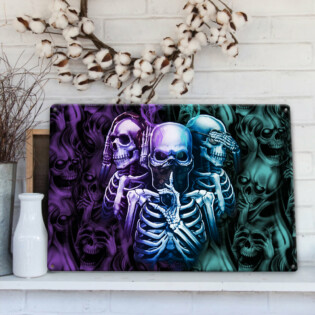 Skull Neither Hear Nor See - Metal Sign - Owl Ohh - Owl Ohh