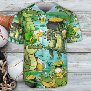 Beer Crocodile Loves Beer Everyday - Baseball Jersey - Owl Ohh - Owl Ohh