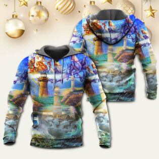 Lighthouse Christmas Santa Shine Like A Lighthouse - Hoodie - Owl Ohh - Owl Ohh