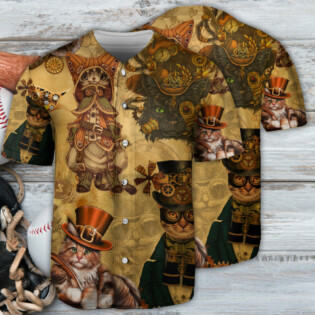 Cat Love Machine Vintage Style - Baseball Jersey - Owl Ohh - Owl Ohh