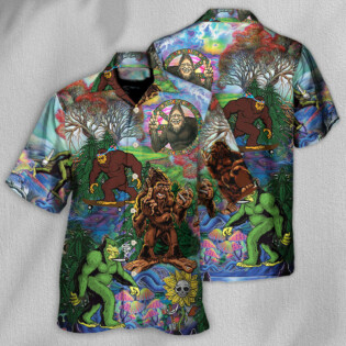 Hippie Bigfoot Peace Life Color - Hawaiian Shirt - Owl Ohh-Owl Ohh