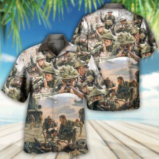 Veteran War Painting Fighting Together - Hawaiian Shirt - Owl Ohh - Owl Ohh