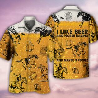 Horse Racing And Beer - Hawaiian Shirt - Owl Ohh - Owl Ohh