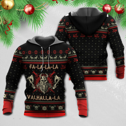 Viking Valhalla Black And Red With Hot Colors Style - Hoodie - Owl Ohh - Owl Ohh