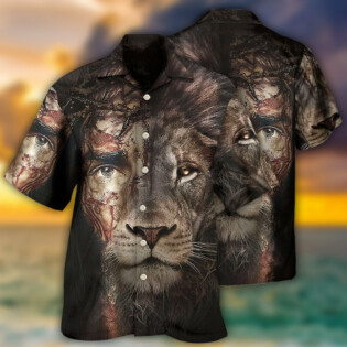 Jesus And Lion - Hawaiian Shirt - Owl Ohh for men and women, kids - Owl Ohh