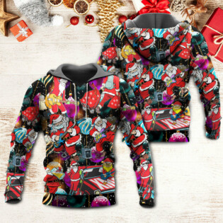 Christmas Guitar Music And Santa Merry Very Xmas - Hoodie - Owl Ohh - Owl Ohh