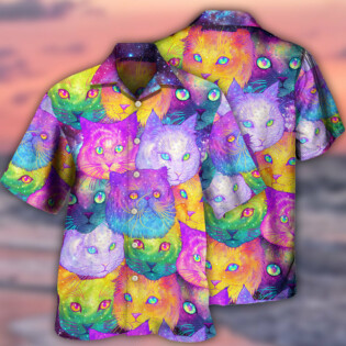 Cat Galaxy Colorful Cool Style - Hawaiian Shirt - Owl Ohh - Owl Ohh