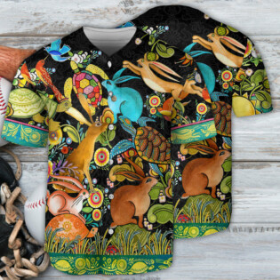 Turtle And Rabbit Slow And Steady Wins The Race - Baseball Jersey - Owl Ohh - Owl Ohh