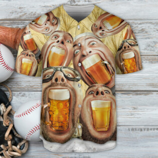 Beer Wish You Were Beer - Baseball Jersey - Owl Ohh - Owl Ohh